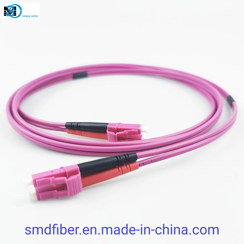 Telecommunication Equipment Fiber Optic Patch Cord Cable LC to LC Om4 Duplex Patch Cord