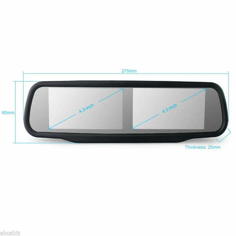 4.3 Inch TFT LCD Dual Screen Split 2 Screen Car Rear View Mirror Monitor No1 Bracket