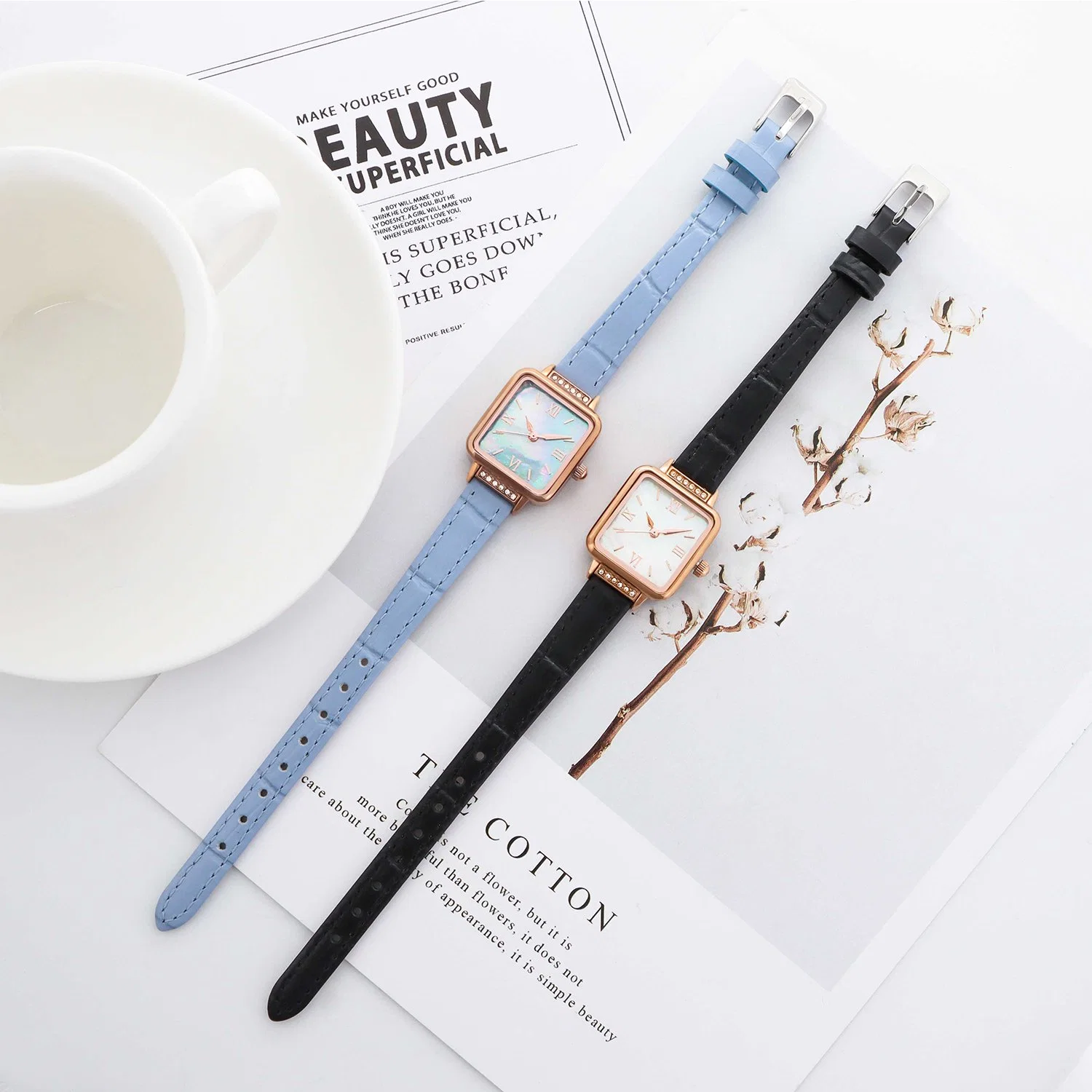 Square Dial Delicate Diamond Women Watch Quartz Watch Gift Watch