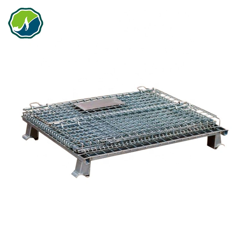 Customized Heavy Duty Galvanized Foldable Collapsible Metal Storage Wire Mesh Container