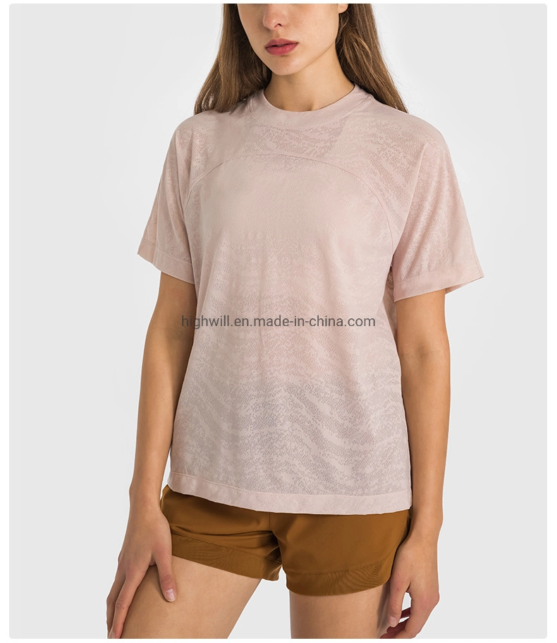 Sportswear Sports Wear Textile Yoga Wear Gym Wear Clothing Clothes T-Shirt T Shirt for Ladies Summer Spring Wholesale