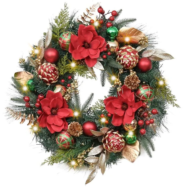 Christmas Tree Decor Cabinet Decoration Artificial Large Christmas Ball Wreath with Lights