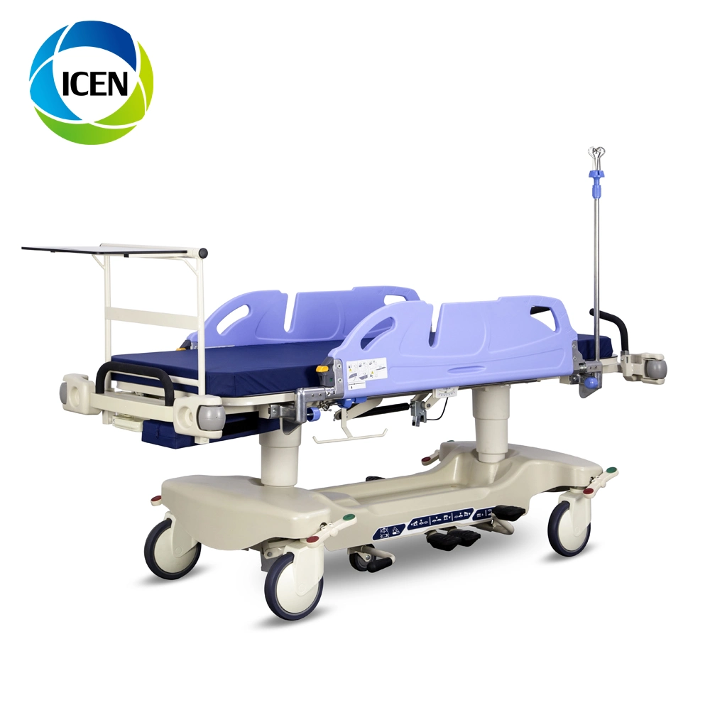 in-R800A Four Small Wheel Electric ABS Patient Transfer Trolley Stretcher Cart