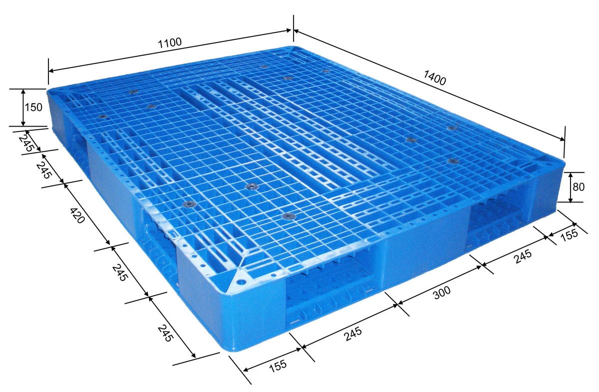 Double Sides Heavy Duty Euro Reversible and Stackable Plastic Pallet Price for Customization