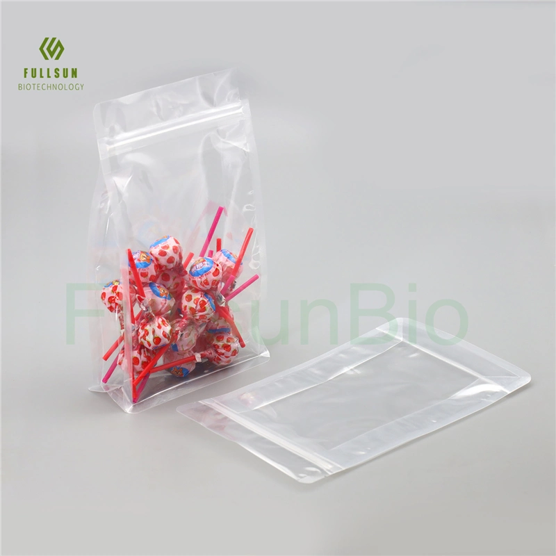 Custom Printed Big Clear Biodegradable Zip Lock Stand up Pouch Resealable Ziplock Zipper Food Grade Poly Packaging Plastic Bags