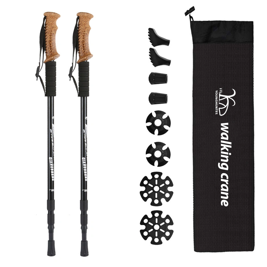 Wholesale/Supplier Outdoor Ultra-Light Carbon Trekking Pole Telescopic Folding Ultra-Light Trekking Pole Outdoor Camping Equipment