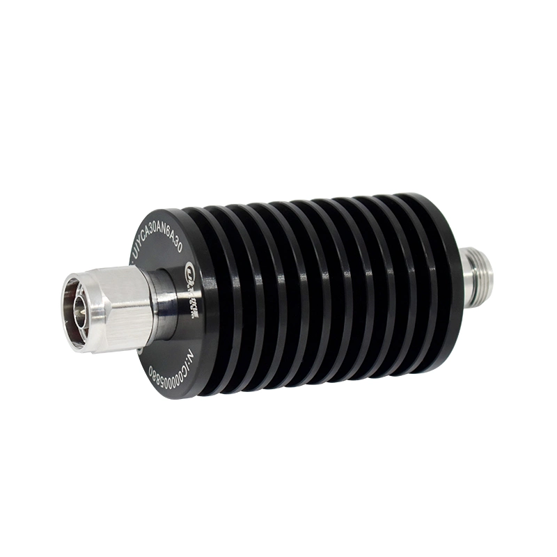 30W DC-6GHz Attenuation Value 1~30dB N Connector RF Coaxial Attenuator