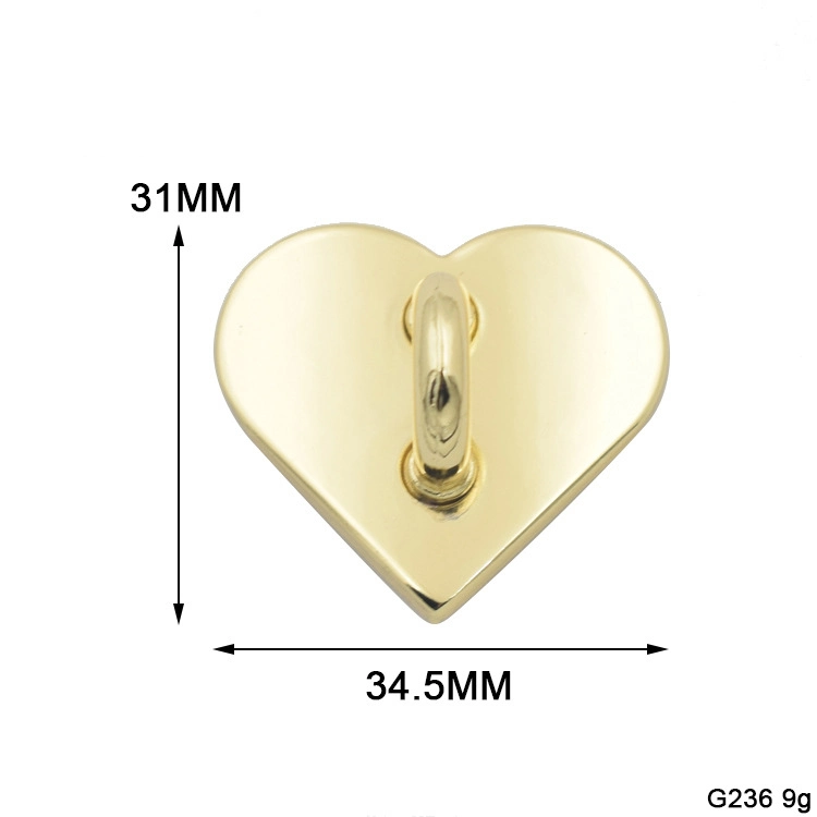 Fashion Alloy Metal Heart Shape Arch Bridges for Bag Luggage Hardware Accessories