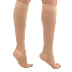 Mejor calidad apoyo firme Nylon gradiente compresión sin pie Thigh Calcetines Medias