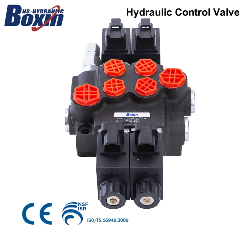 2 Spool Hydraulic Control Valve High Pressure Control Valve with 2-3pin