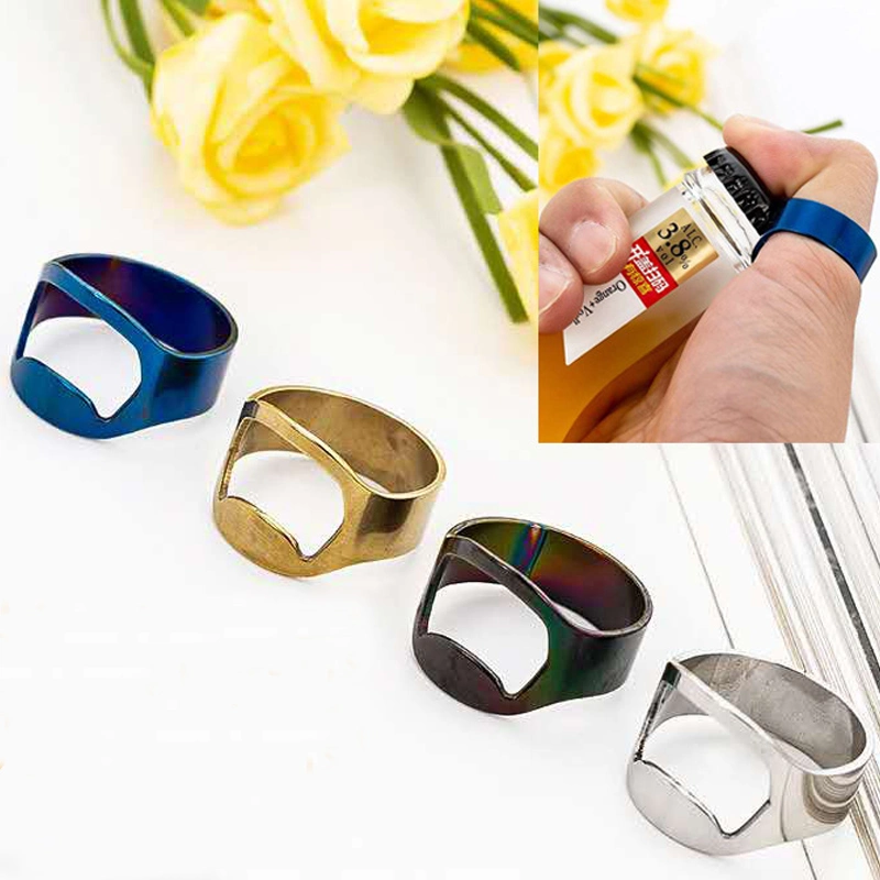 Cheap Bulk Small Mini Metal Stainless Steel Laser Color Key Beer Finger Ring Bottle Opener