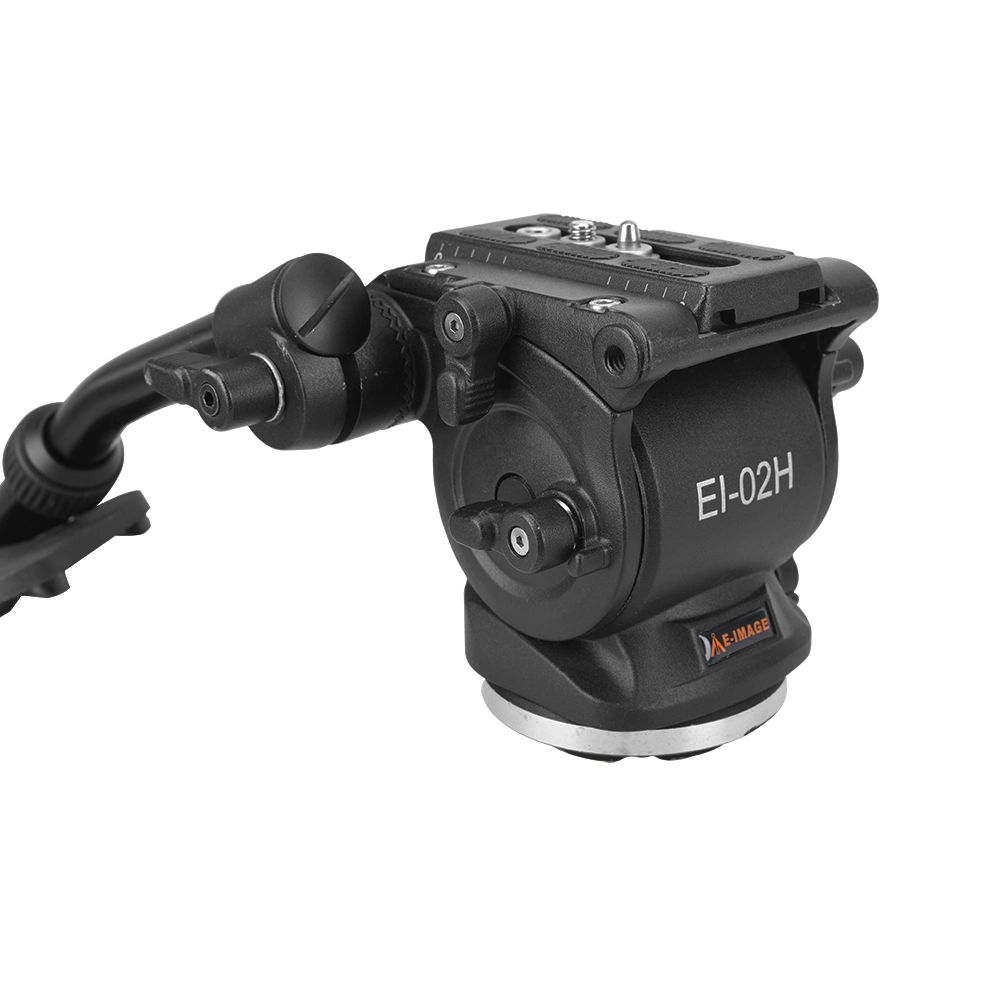 E-Image Ei-02h Photography Mini Fluid Tripod Head for Monopod Auto Camera Tripod Ring Light