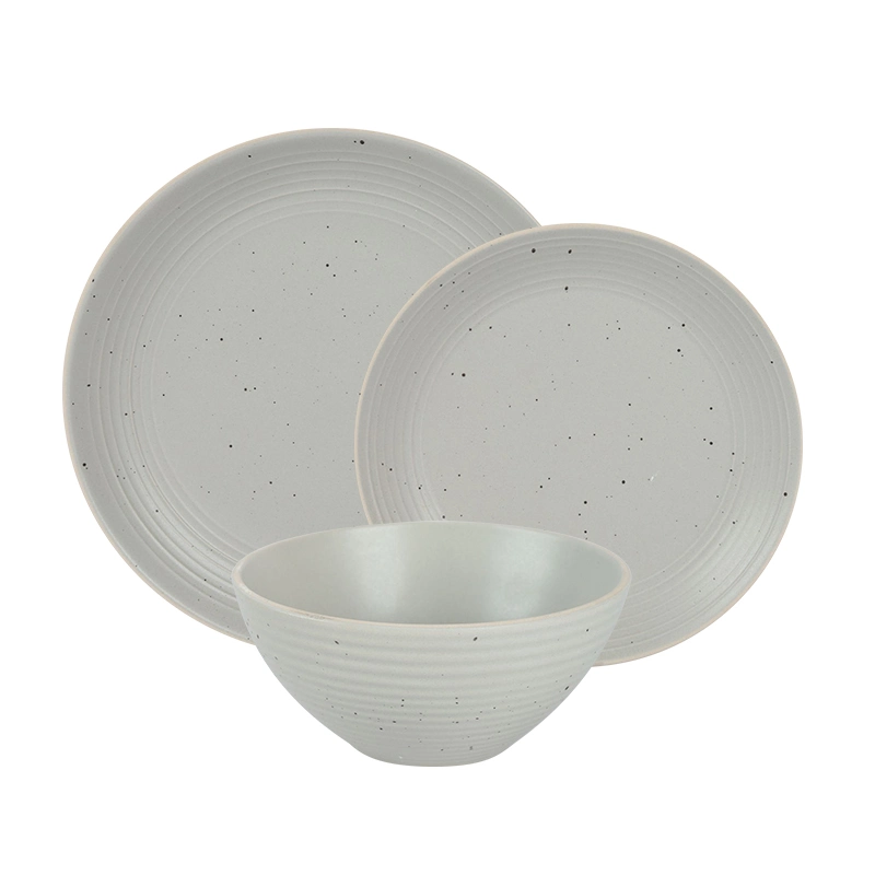 Gres Gris Glaze con punto de pulverización arroz Bowlv