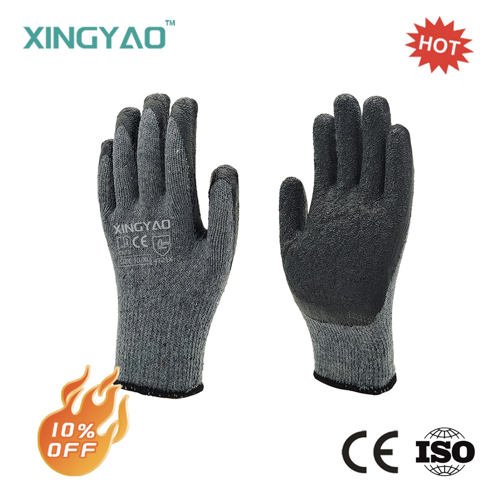 Fr388 CE3142X 10G T/C de polyester/coton Latex de chemise de travail ondulée de la protection de la sécurité des gants de travail de la main de la construction industrielle