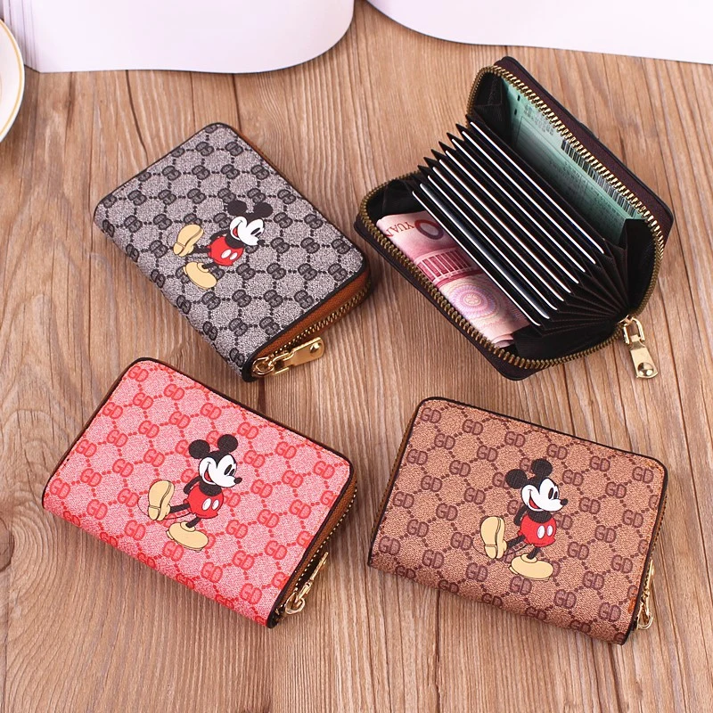 Mickey Driver's Licence Leather Card Holder Short Card Case