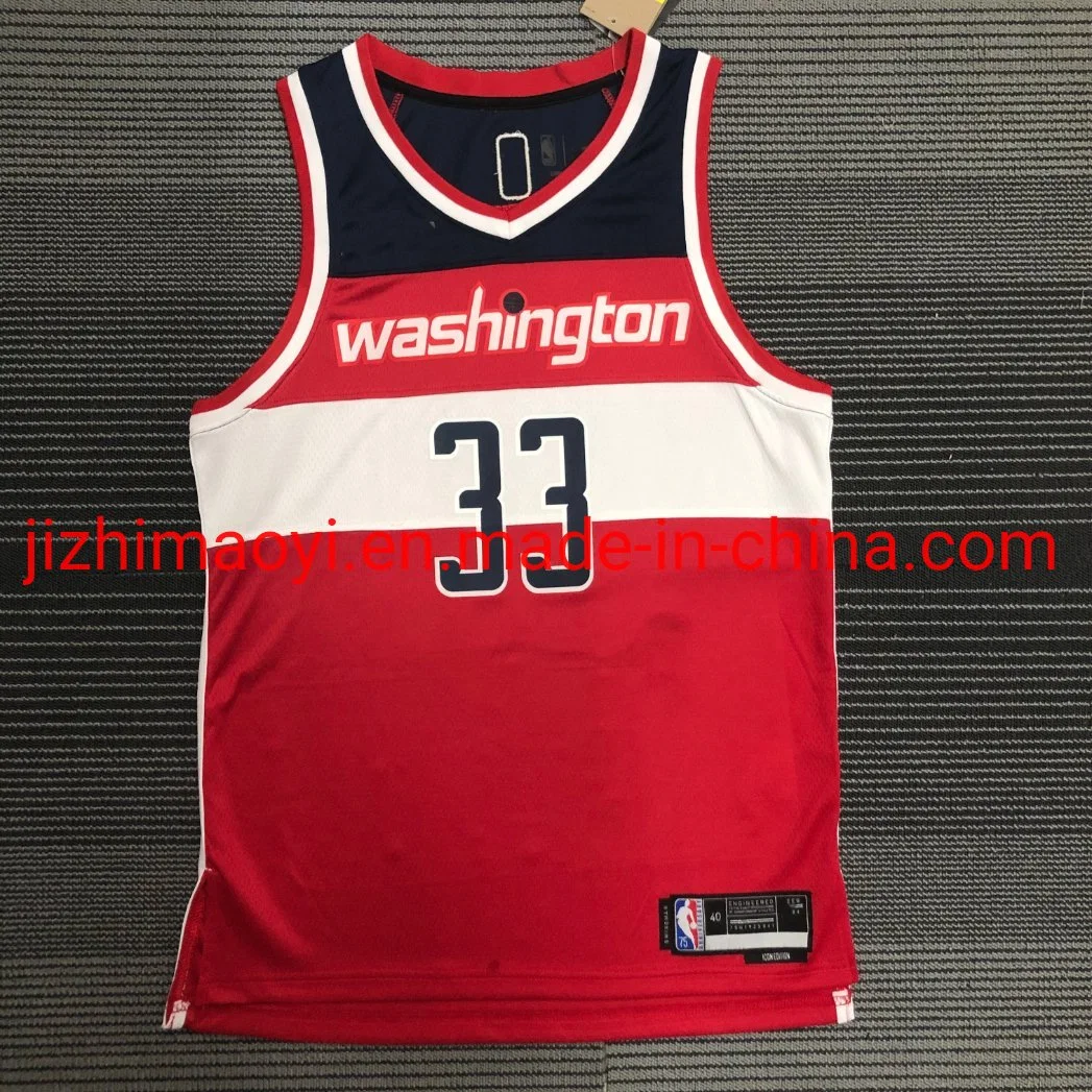 Wholesale/Supplier 2022 N-B-a 75th Anniversary Diamond Washington Wizards Jersey White Red Jersey Swingman