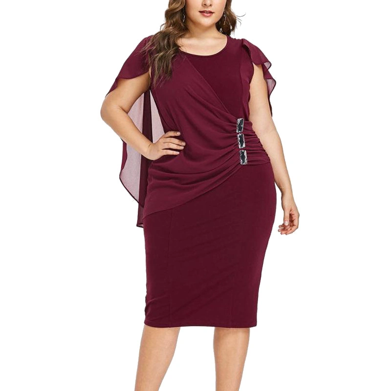 New 2023 Summer Sexy Ladies Cotton Short Sleeve Round Neck Pencil Skirt Dress