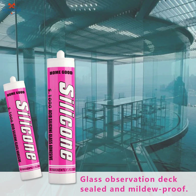 Atacado resistência à cola tempo durabilidade aderência estrutural desempenho de cola Acetoxy Vedante de silicone de vidro