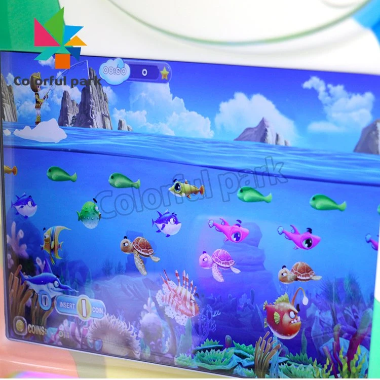 1 Players Ticket out Go Fishing Mini Arcade Game Machine with 55'' Inch LCD Video Fish Simulator for Kids