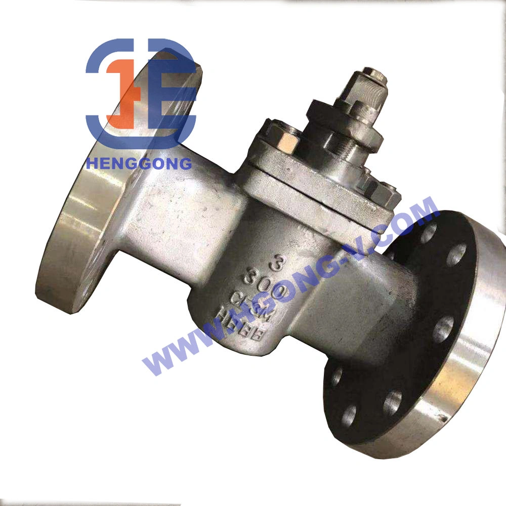 API6d/DIN JIS WCB CF8 CF8M 304 316 Caja neumática de engranajes Válvula de tapón lubricada de presión equilibrada invertida para control industrial