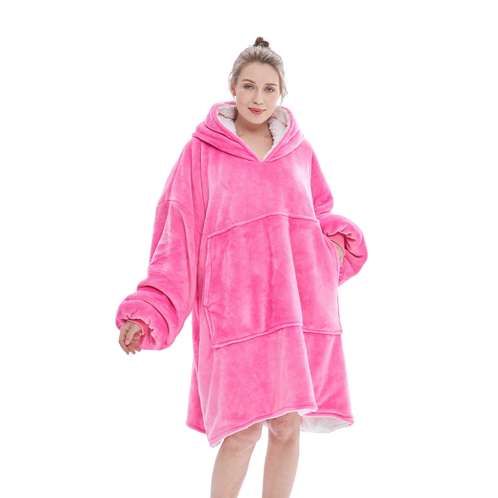 Sudadera con capucha y efecto lazy doble polar Plus Size Couples Home Vestido Pajama Set mujeres Otoño Invierno