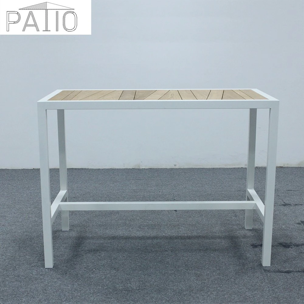 En el exterior de madera aluminio madera tabla de la barra de Barstool conjunto silla