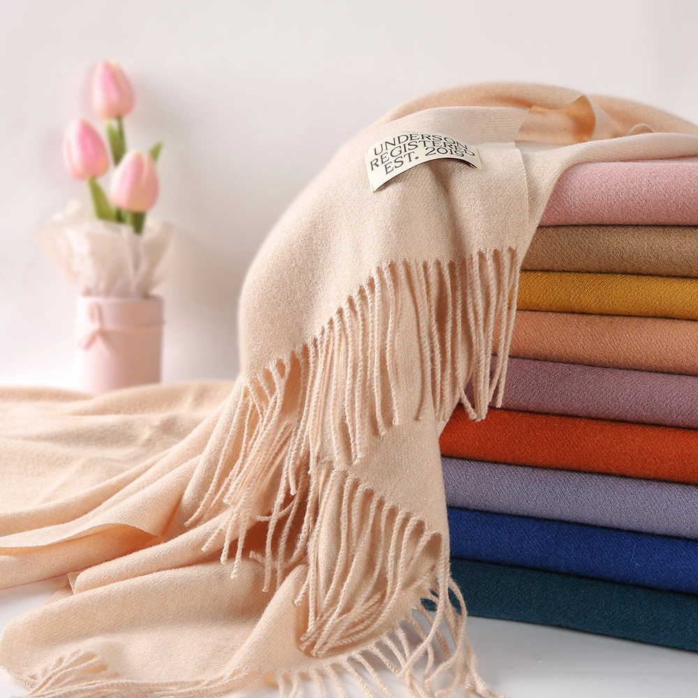 Cashmere Pashmina sólido xales e envolvimentos para Mulheres