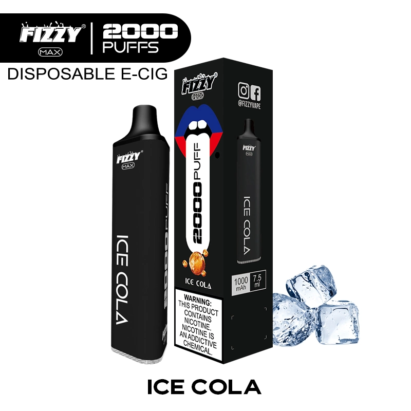 Новые оптом Fizzy Max 2000 puffs Cuvie E жидкость 7,5 мл Одноразовый мини-игару с смешанными фруктами