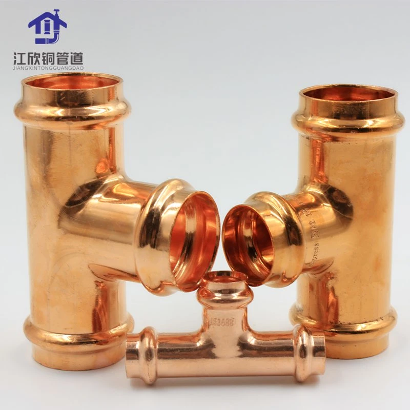 Copper Tee Equal Press-Fit Dn15 for Gas and Water