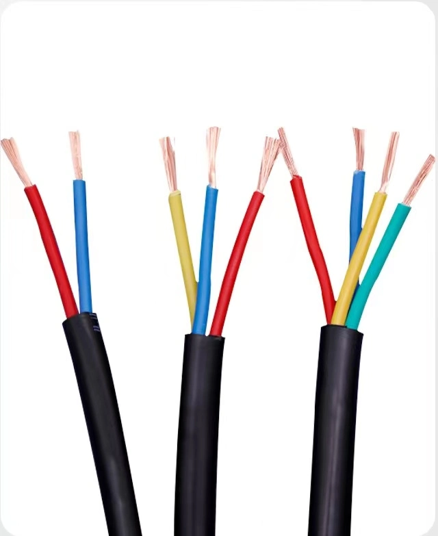 Cable flexible de conductores múltiples RVV 2 3 4 5 Core 0,75 1 1,5 2,5 4 6mm cable eléctrico pirorretardante Cable de alimentación