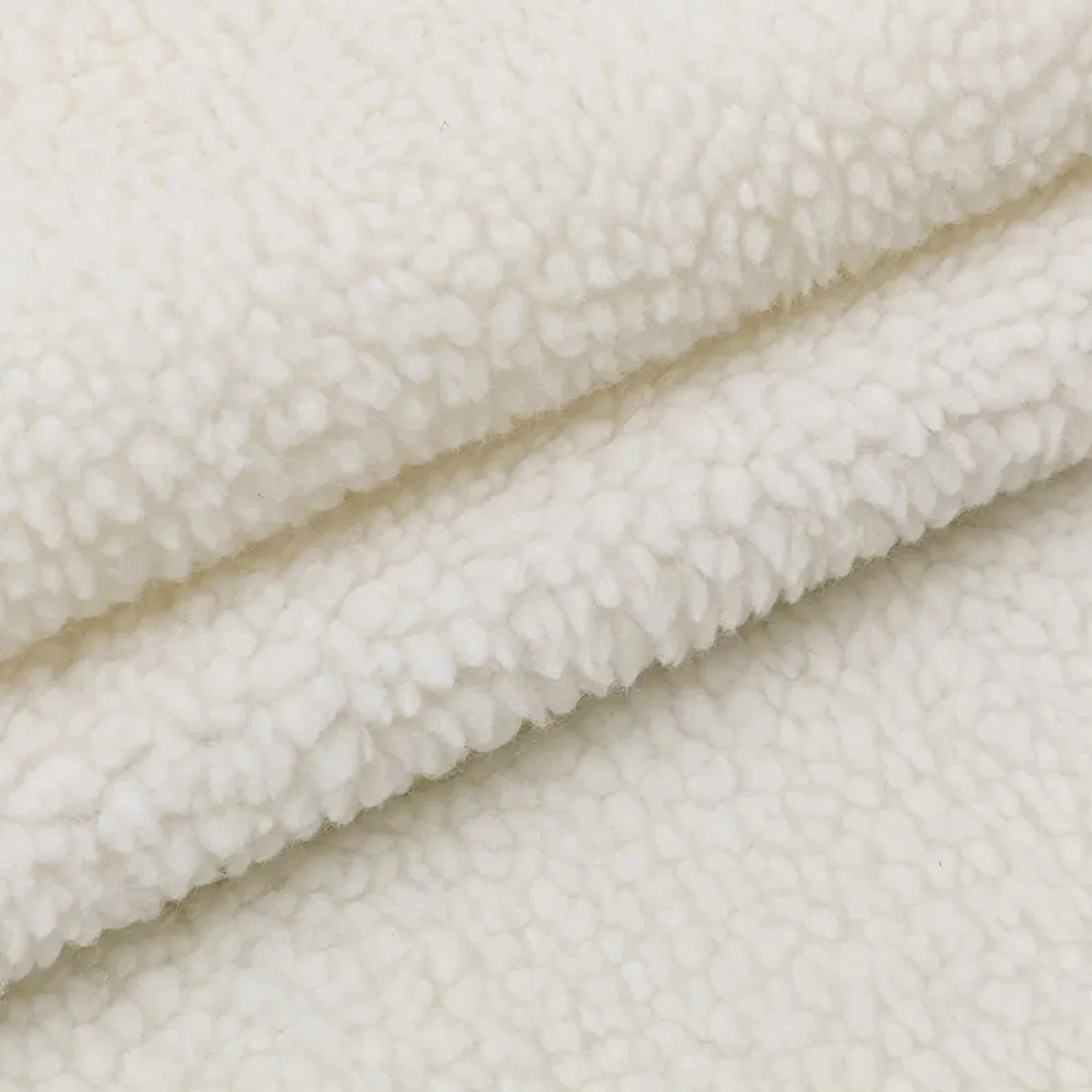 Manufacturer 100% Polyester Faux Cotton Sherpa Fleece Lining Short Pile Fake Fur Plush Fleece Fabric