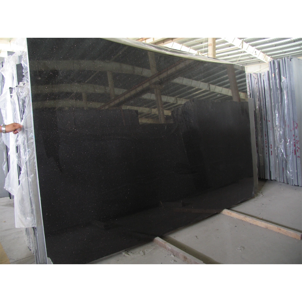 Comptoir de taille personnalisée Galaxy Big Granite Black matériaux de construction de dalle Dalle de carreaux de granit avec revêtement de sol en pierre noire