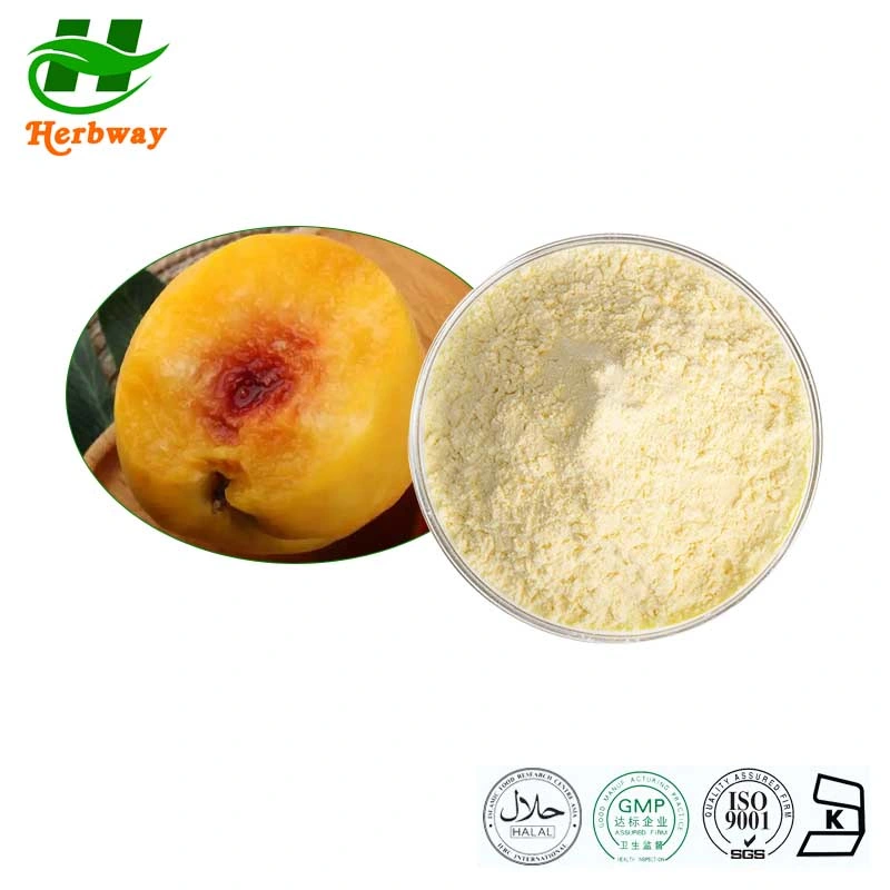 Herbway Kosher Halal FSSC certificado APPCC Peach em pó amarelo Pó de fruta