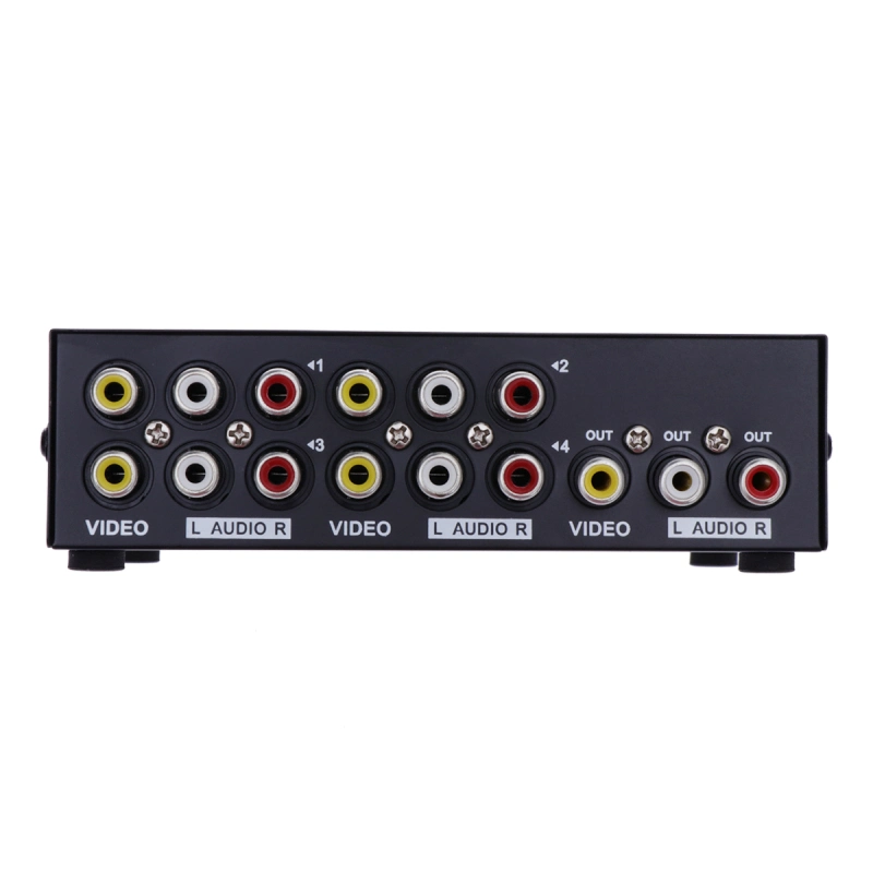 4 Port AV RCA Switch 4 in 1 out Composite Video L/R Selector Box for DVD Player