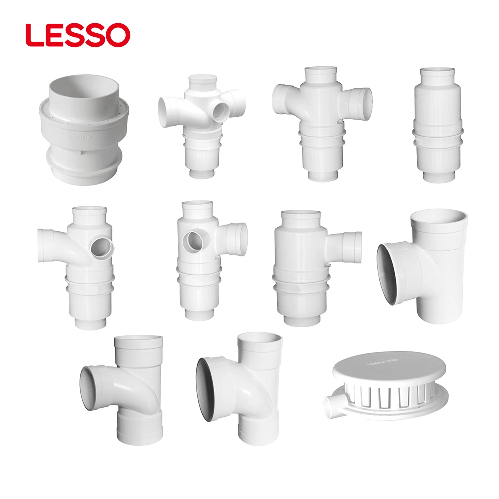 OEM Supported Square-Water-out-Elbow (side) PVC Material Equal Shape Square Head Fiitings for Pipe Connection