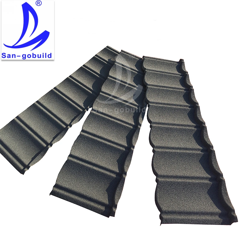 India Decorative Corrugated Aluminum Zinc Stone Coated Metal Roof Tiles for Resort