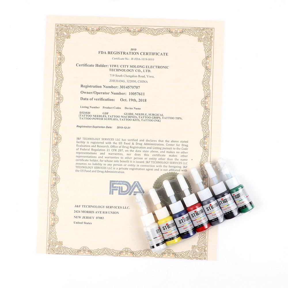 7 Colors/Set Stigma Tattoo Ink Good Quality (USA Standard) - Hot Sell Mixing Tattoo Ink 5 Ml/Bottle