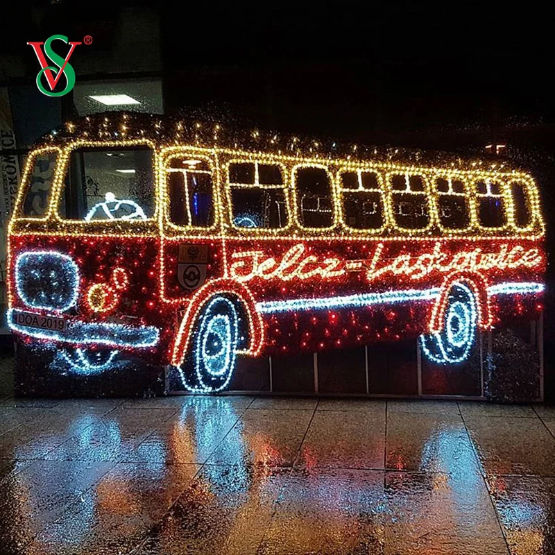 3D Bus Light Outdoor Animated 3D Motif Light for Christmas New Year Light Show Display