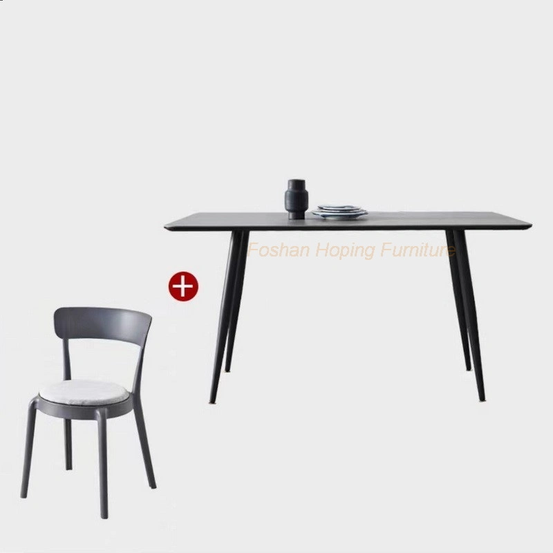 Hoping Factory Modern Southeast Asia Design Extendable Dining Table Slate Top Furniture Kitchen Set Dining Room Furniture MDF Top Effect Paper Dining Table