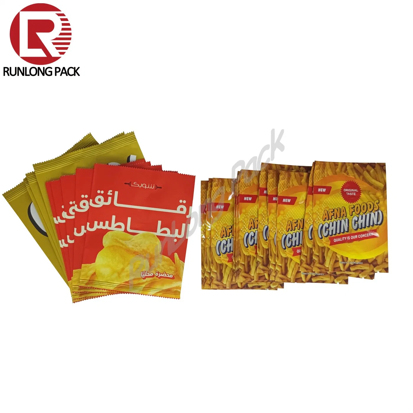 Laminated Custom Printing Fin Lap Seal Bag Pouch Puffs Food Popcorn Potato Chips Packaging Bag