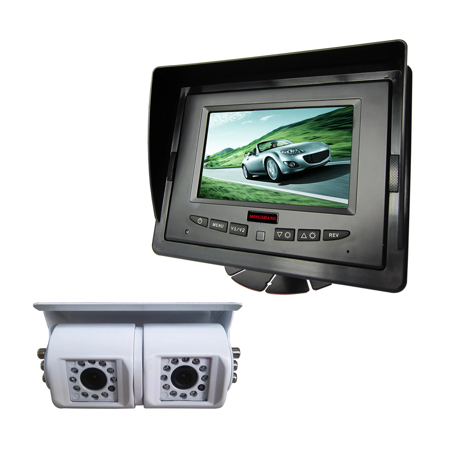 5 Inches Reversing Security Wide Screen IP69k Car Rearview Waterproof Monitor