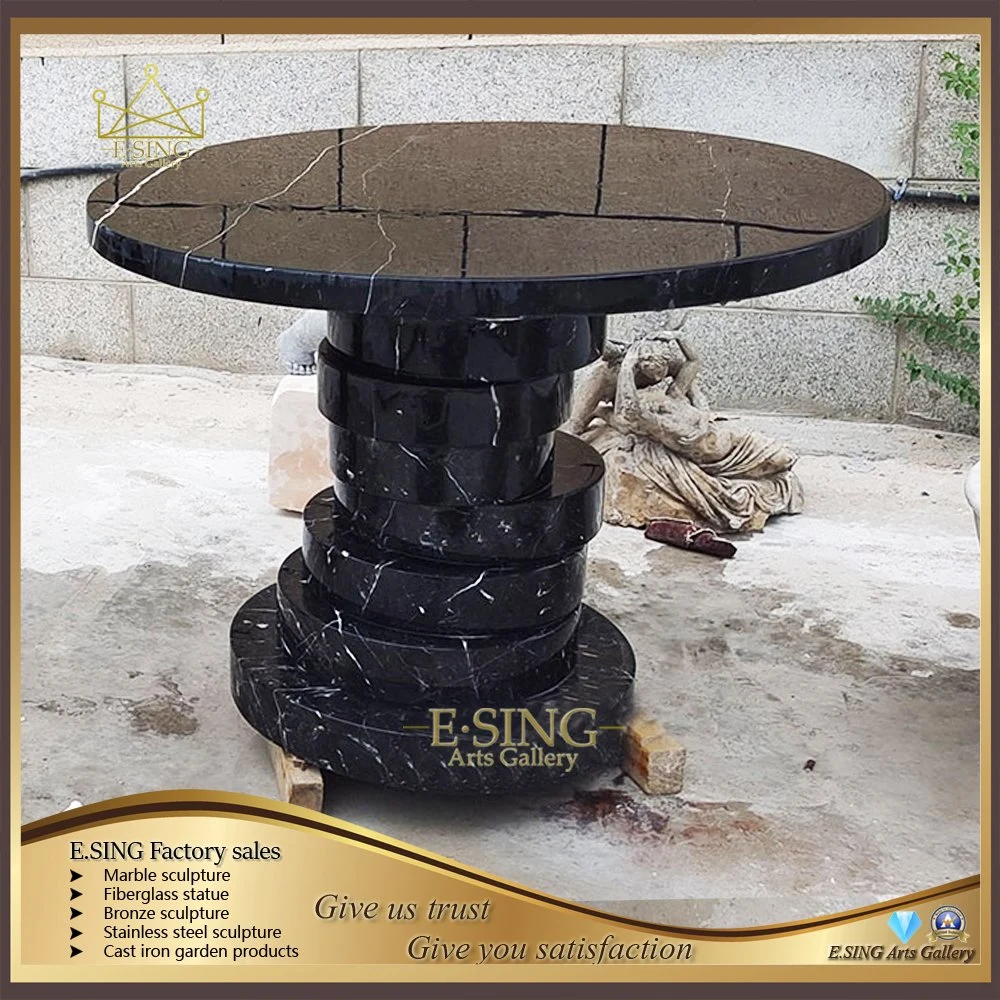 Modern Fashion Black Marble Round Dining Table