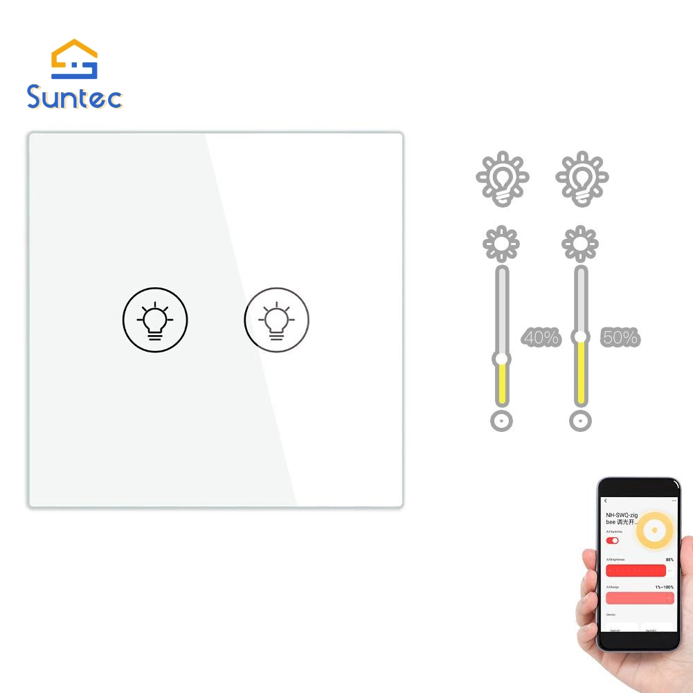 WiFi/Zigbee Smart Touch LED Dimmer Switch Remote Dimmer Switch Tuya Smart Home and Google Alex