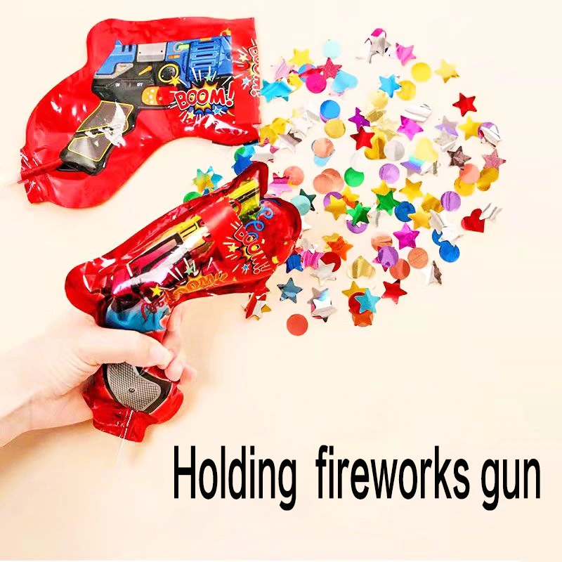 2024 Nova forma de pistola Cool Confetti Handheld Fireworks Festa de aniversário Arma de brincar insuflável criativa Confetti