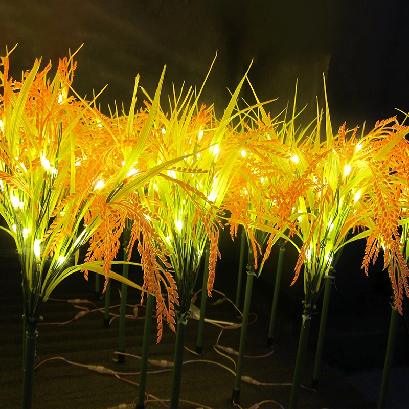 Patio Flower Lamps Decorative Festival Stage Artificial Wheat Rice Sunflower Fairy Lamp Garden Holiday Lighting