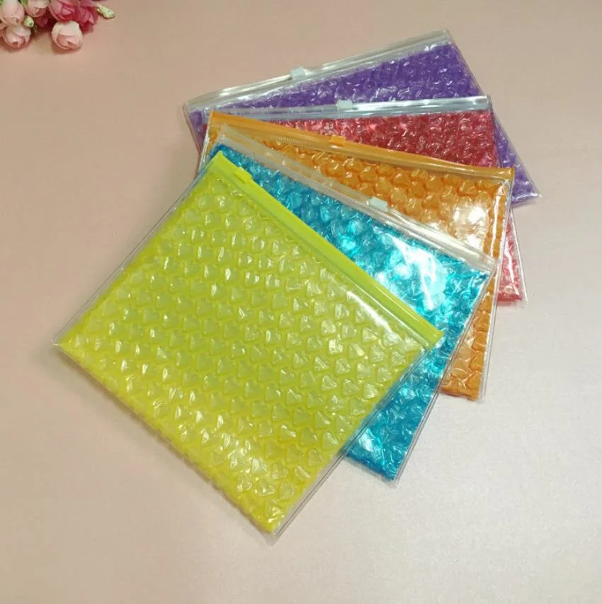 Custom Three-Dimensional Bubble Wrap PVC Stand up Zipper Bag Moisture-Proof Plastic Pouch