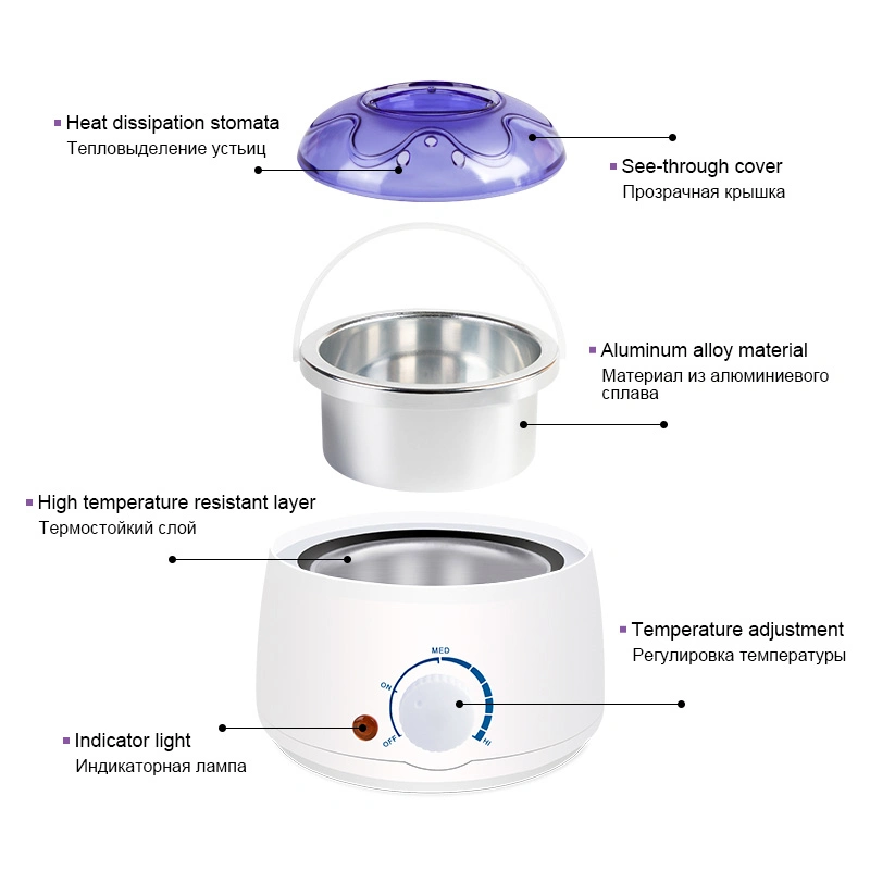 500ml máquina de cera de olla grande Eliminación de cabello Calentador de cera parafina Calentador para el cuidado corporal Equipo de salón de belleza