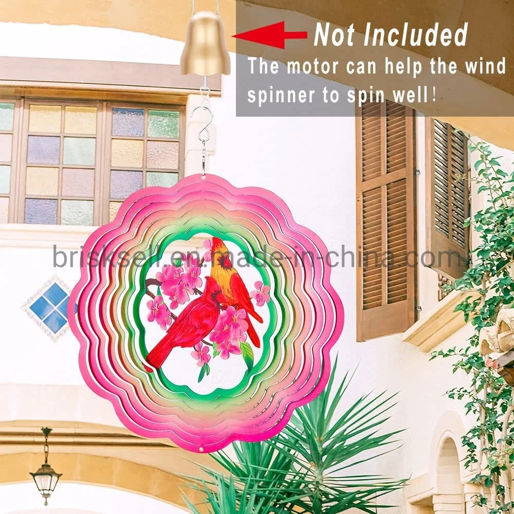 Разбрасыватели кардинального ветра вне помещений, 3D Bird Wind Spinner Garden Decor, скульптуры из нержавеющей стали снаружи металла