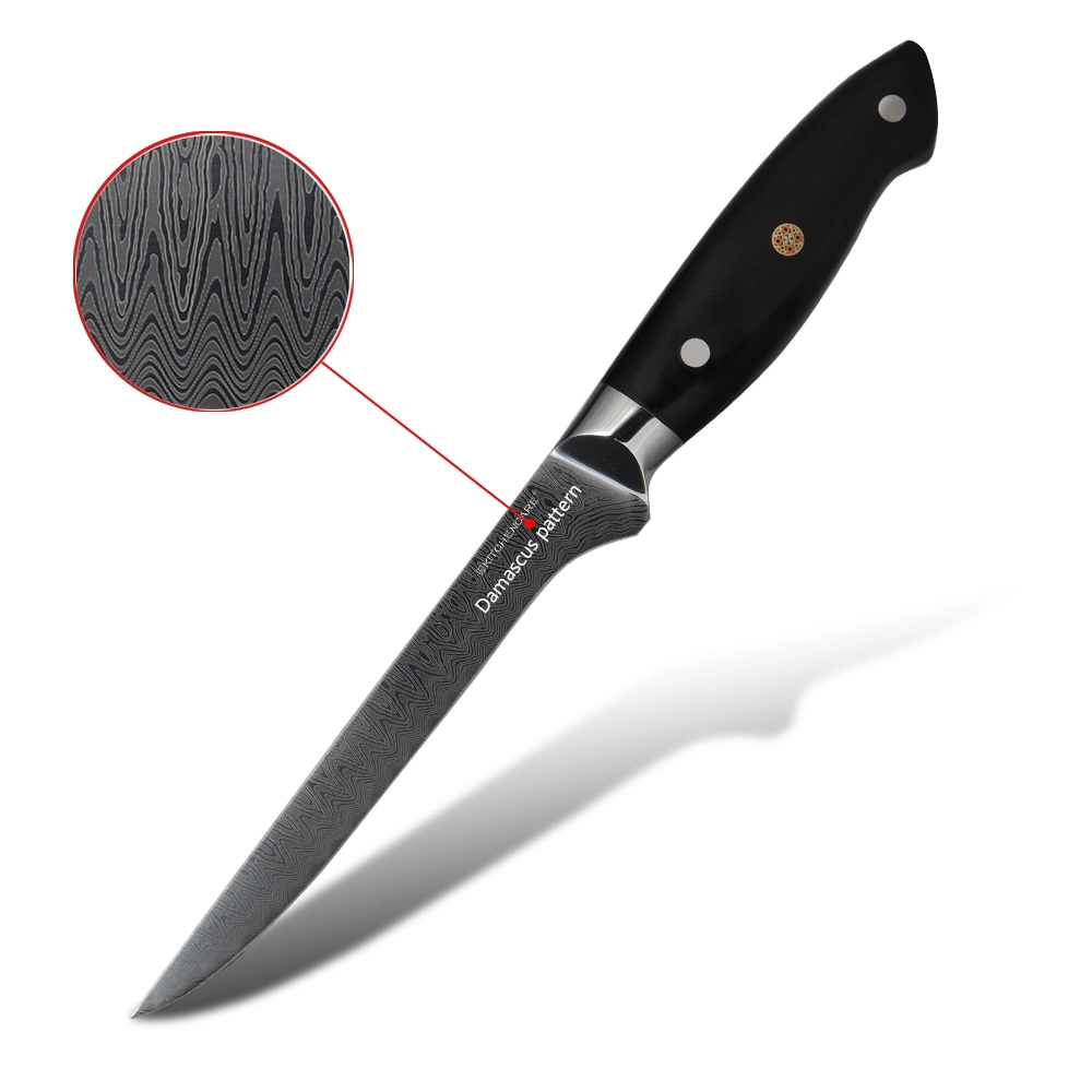 Hip-Home patrón Damasco 7"fileteado cuchillos deshuesado cuchillo de cocina