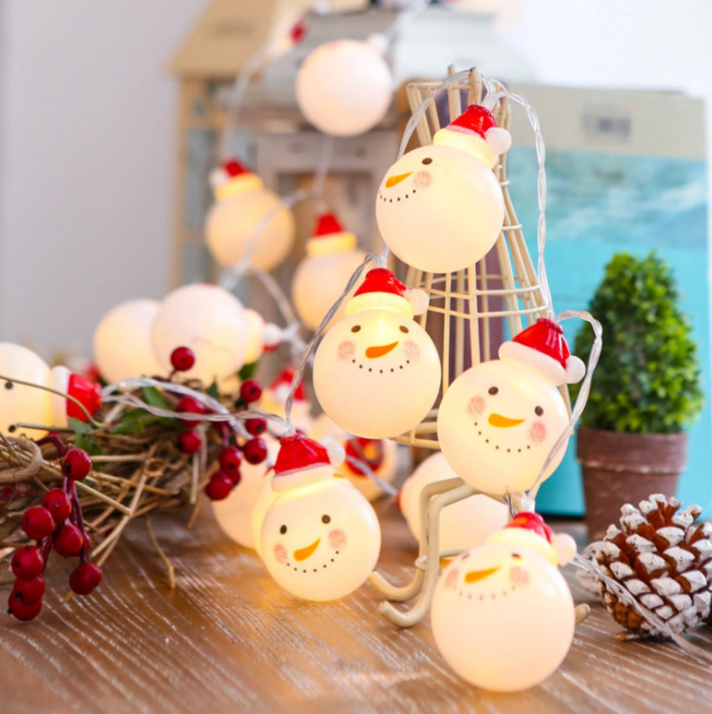 2020 Hot Selling New Style LED Christmas Light String Snowman Lights String Room Decoration Santa Holiday Christmas Decoration